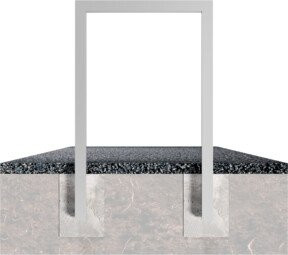 Schake Anlehnbügel aus Vierkantrohr 60x60mm in Silber, ohne Querholm, Breite: 75 cm, Höhe: 120 cm - Bild 1