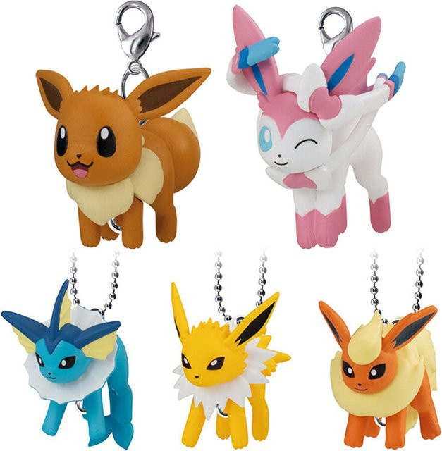 Re-ment Pokémon Eevee Sylveon Vaporeon Jolteon Flareon Anhänger Schlüsselbund, Blind Box - Bild 1