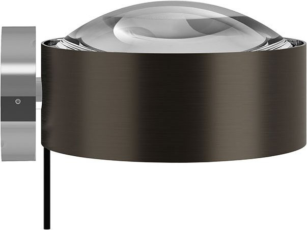 Top Light Puk! 160 Wall Avantgarde LED-Wandleuchte in Black Wood und Chrom mit mattem Glas und klarer Linse, Warmweiß 2700K - Bild 1