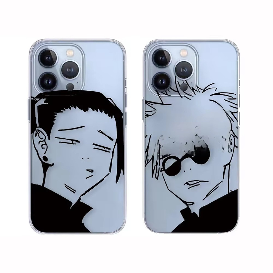 Soft Case Schutzhülle für iPhone mit Anime Gojo Satoru und Suguru Geto Design in Transparent - Bild 4