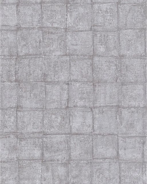 Marburg Vliestapete Casual mit geometrischem Quadrate-Muster in Braun, Weiß und Grau, matt und strukturiert - Bild 1