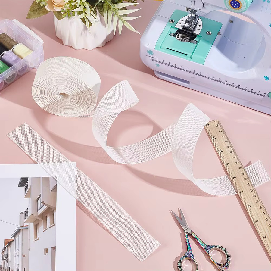 Weißes Fischgräten-Saumband aus Polyester für Chiffonstoffe und DIY-Projekte - Bild 6