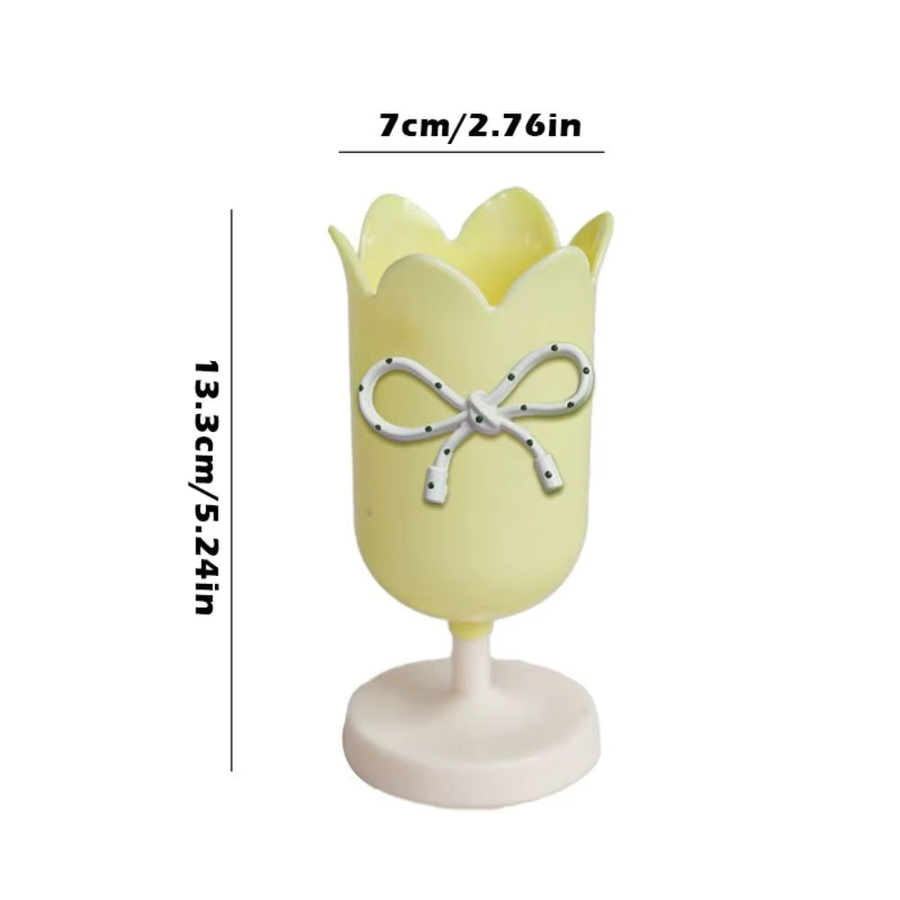 Multifunktionaler Stifthalter in Tulpenform aus Kunststoff, blauer Desktop-Organizer für Büro und Schule - Bild 2
