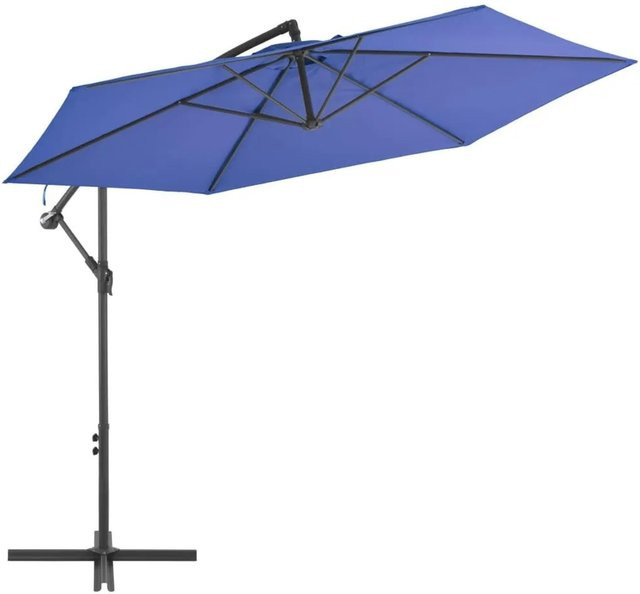Furnicato Ampelschirm mit Aluminiummast in Blau mit 300 cm Durchmesser - Bild 1