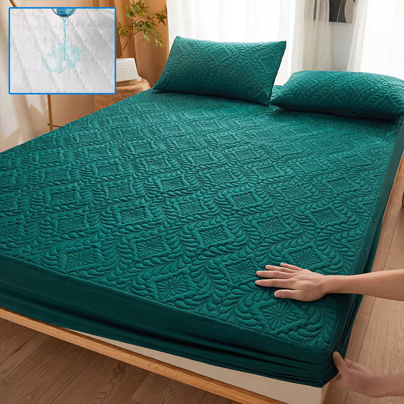 Anqianny Matratzenschoner Wasserdicht und Gesteppt, Atmungsaktiver Matratzenbezug Milbenhemmend und Antibakteriell, Spannbettlaken B/B/H: 90 x 200 x 30 cm - Bild 2