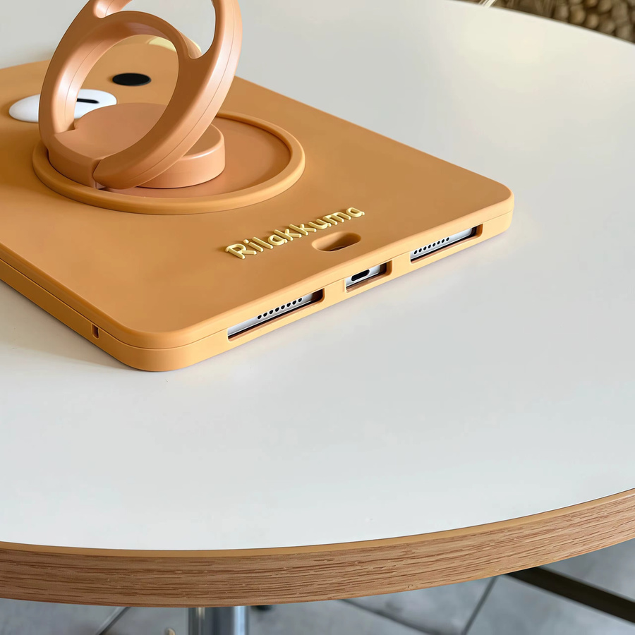 Rilakkuma iPad Schutzhülle mit Cartoon Design in Braun für verschiedene iPad Modelle - Bild 3