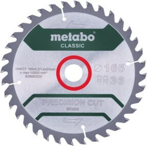 Metabo Kreissägeblatt precision cut wood - classic in Silber, Durchmesser: 165 mm - Bild 1