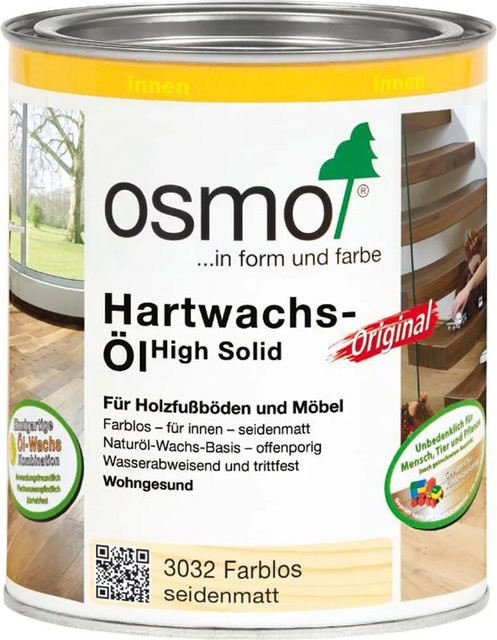 Osmo Hartwachs Öl Farblos Satin Matt 750 ml - Bild 1