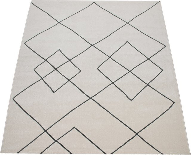 Teppich Hilal Diamonds in Weiß mit High-Low-Effekt, B: 120 cm, L: 170 cm - Bild 1