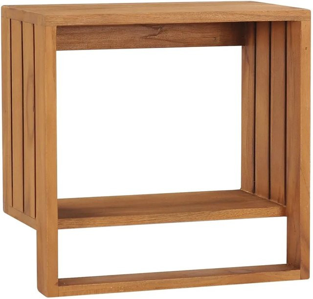 vidaXL Handtuchregal aus Teak Massivholz zur Wandmontage, Braun, B/T/H: 35 x 20 x 35 cm - Bild 1