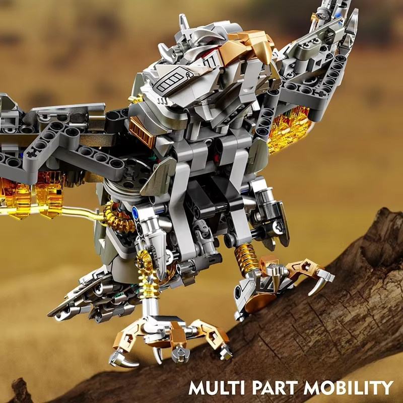 HUATEC Mechanisches Adler Bausteine Set mit Power Motor, Mehrfarbiges MOC Tier Modell Kit aus Kunststoff - Bild 3
