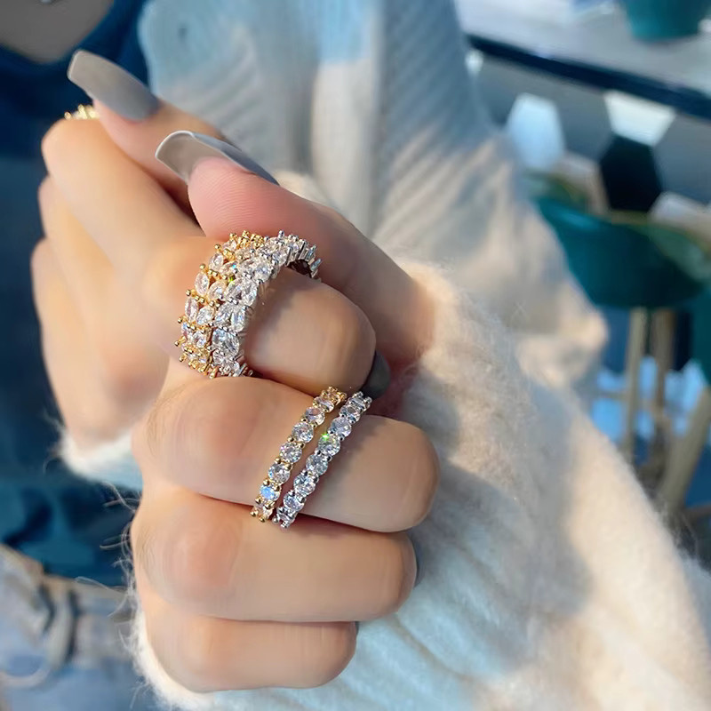 ANENJERY Ring, Bicolor, Zirkonia, Unisex - Bild 2