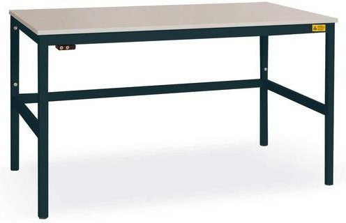 Manuflex CANTOLAB ESD-Arbeitstisch Standard mit Kunststoffplatte, Anthrazit, B/T/H: 150 x 80 x 76,8-78,8 cm - Bild 1