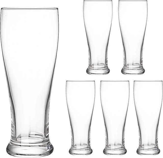 Relaxdays Biergläser Soda-Kalk-Glas, 6er Set, Transparent, 460 ml - Bild 1