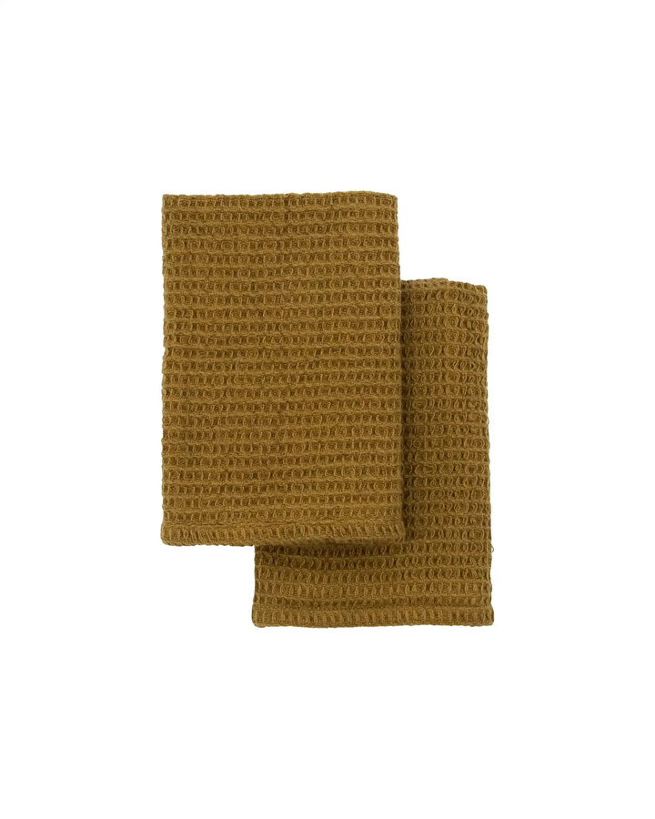 Meraki Spültuch Dark Olive in Grün aus Baumwolle mit Waffelmuster, 2 Stück, B/B: 30 x 30 cm - Bild 1