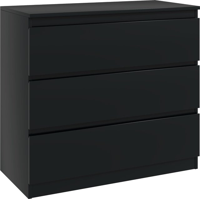 HOMCOM Kommode mit 3 Schubladen in Schwarz, modernes Aufbewahrungsmöbel mit Soft-Close-Mechanismus, B/T/H: 80 x 39 x 73 cm - Bild 1