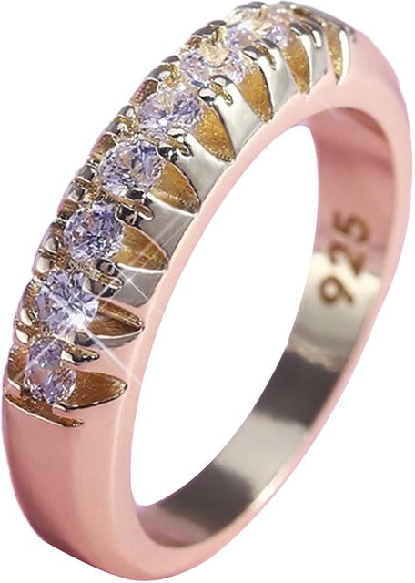 SILVERHOO Einzelring, Kupfer, Zirkonia, Grau, Damen, US 8 - Bild 1