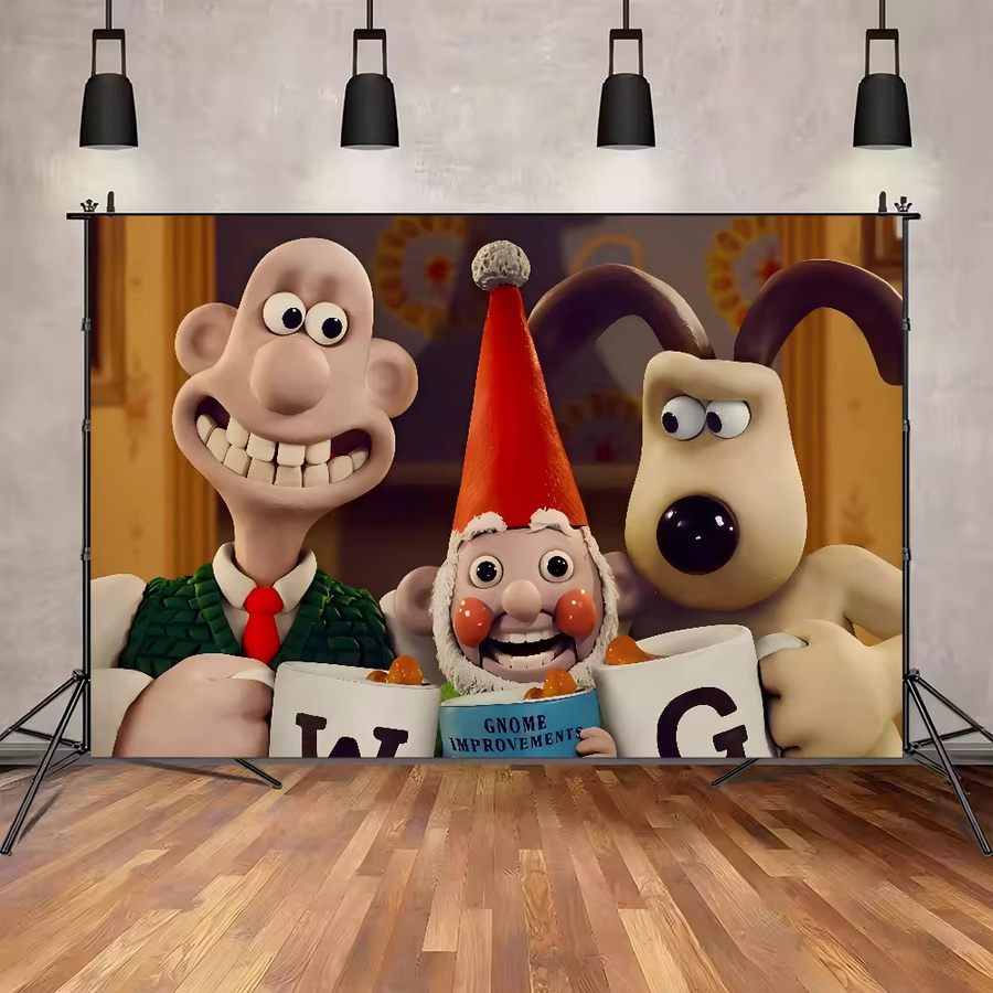 Personalisierbares Walle und Gromit Geburtstag Party Banner als dekoratives Poster für Kinderzimmer und Fotografie, Mehrfarbig - Bild 3