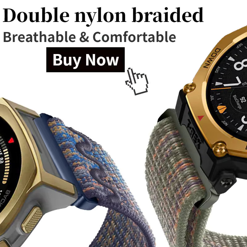 Amazfit Uhrenarmband Nylon, geflochten, 20 mm, 22 mm, multicolor - Bild 3