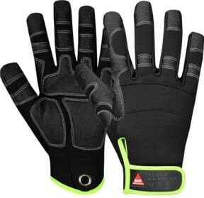 Hase Montagehandschuhe Technik in Schwarz, Größe 11 (XXL), 5 Finger mit Velcro-Verschluss - Bild 1
