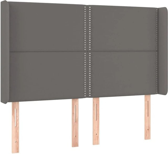 vidaXL Kopfteil mit Ohren in Grau aus Kunstleder, Breite: 147 cm, Tiefe: 16 cm, Höhe: 118 cm - Bild 1