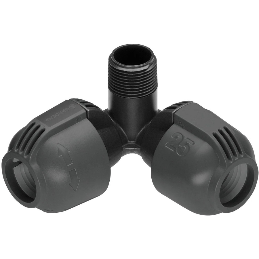 Gardena Sprinklersystem Winkelstück mit 25 mm Anschluss und 3/4 Zoll Außengewinde, selbstdichtend mit Quick & Easy-Schnellverbindungstechnik - Bild 2