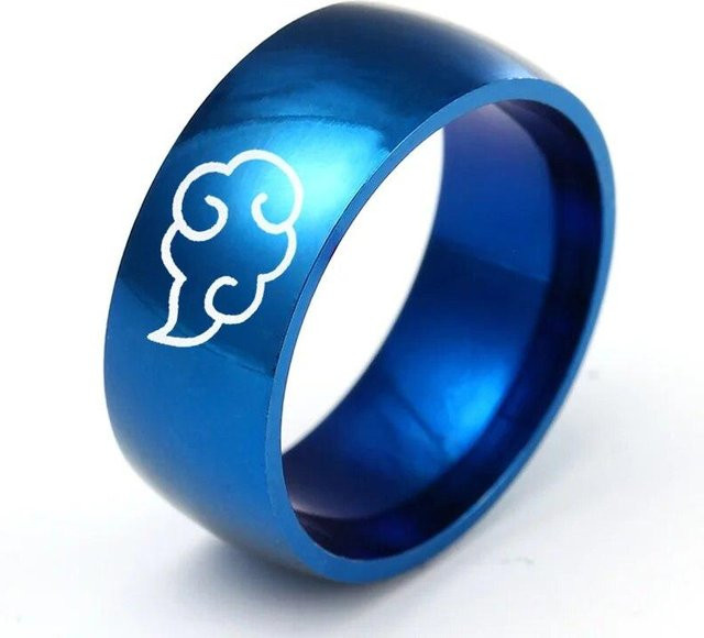 Ring Edelstahl, Titanstahl, blau, Herren - Bild 1