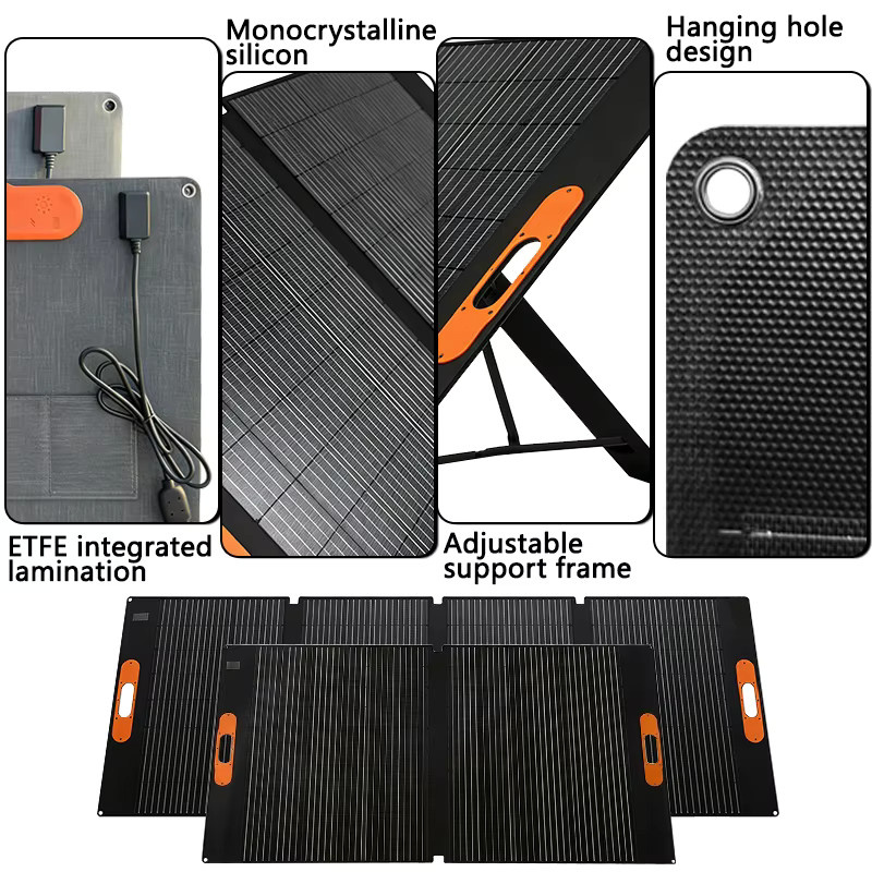 CHUBAN ETFE Faltbares Solarpanel 200W Tragbares Solarladegerät in Schwarz für Outdoor, Reise und Camping - Bild 2