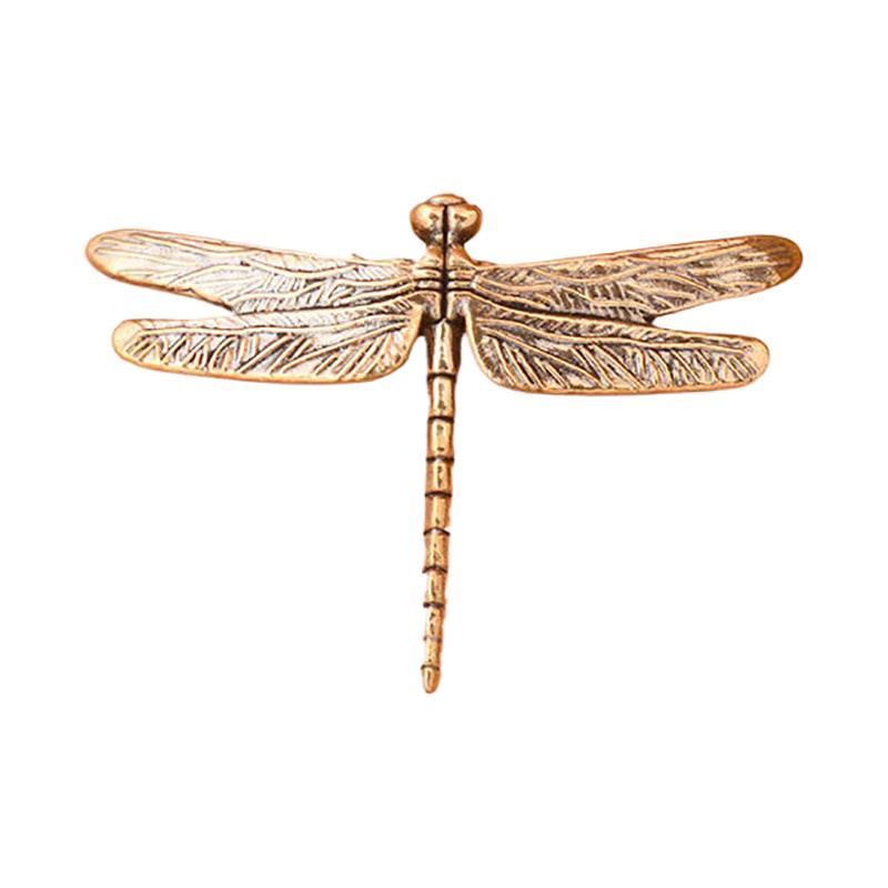 TPXCKz Libelle Ornament aus Messing als antike Insektenfigur für die Schreibtischdekoration oder als Feng Shui Sammlerstück - Bild 2