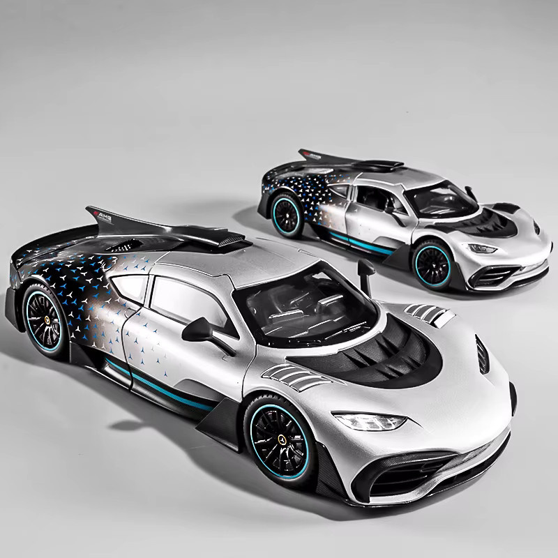 WELLY Benz AMG ONE Supersportwagen, Simulationsmodell, 1:18, Druckguss-Spielzeugfahrzeug, Metall, Grau - Bild 4