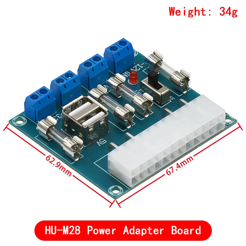 Si Tai&SH XH-M229 ATX Netzteil Adapter Board für Desktop PC Chassis mit 24-Pin Ausgang Terminal - Bild 3