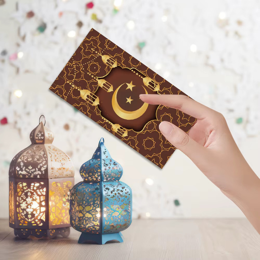 6 Stück Eid Mubarak Geldumschläge aus Papier für Ramadan Eidi Geschenkkartenhalter Eid al Fitr und Eid al Adha - Bild 6