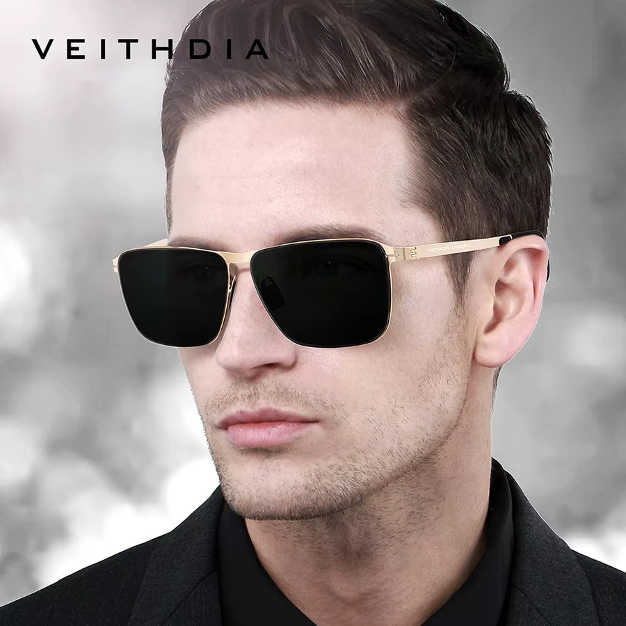 VEITHDIA Sonnenbrille, Herren, Vollrand, quadratisch, Edelstahl, polarisiert - Bild 3