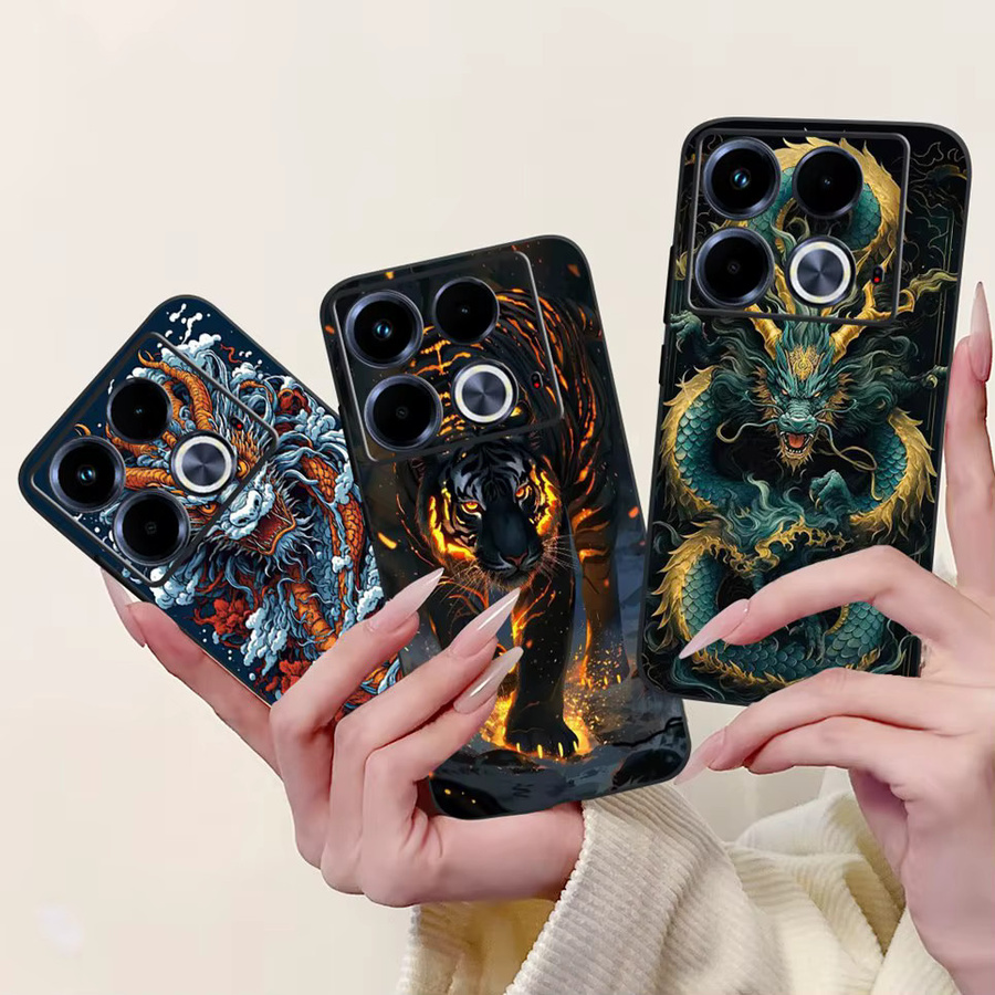 Silikon Handyhülle im Cartoon-Stil für Infinix Note 40, 40S 4G X6853, Note 40 Pro 4G/5G und Note 40 Pro Plus, weiche Matte Rückseite, Multicolor - Bild 2