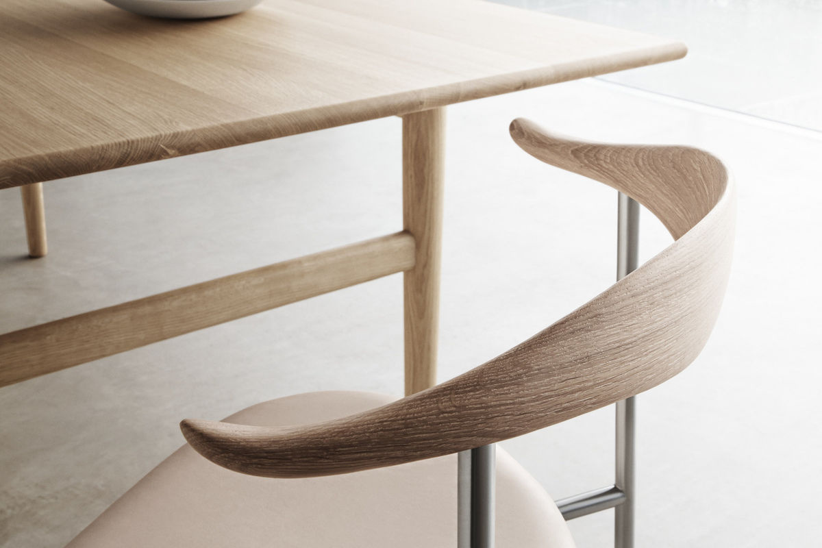 Carl Hansen & Søn CH88 T Stuhl aus Holz und Edelstahl in Braun - Bild 3