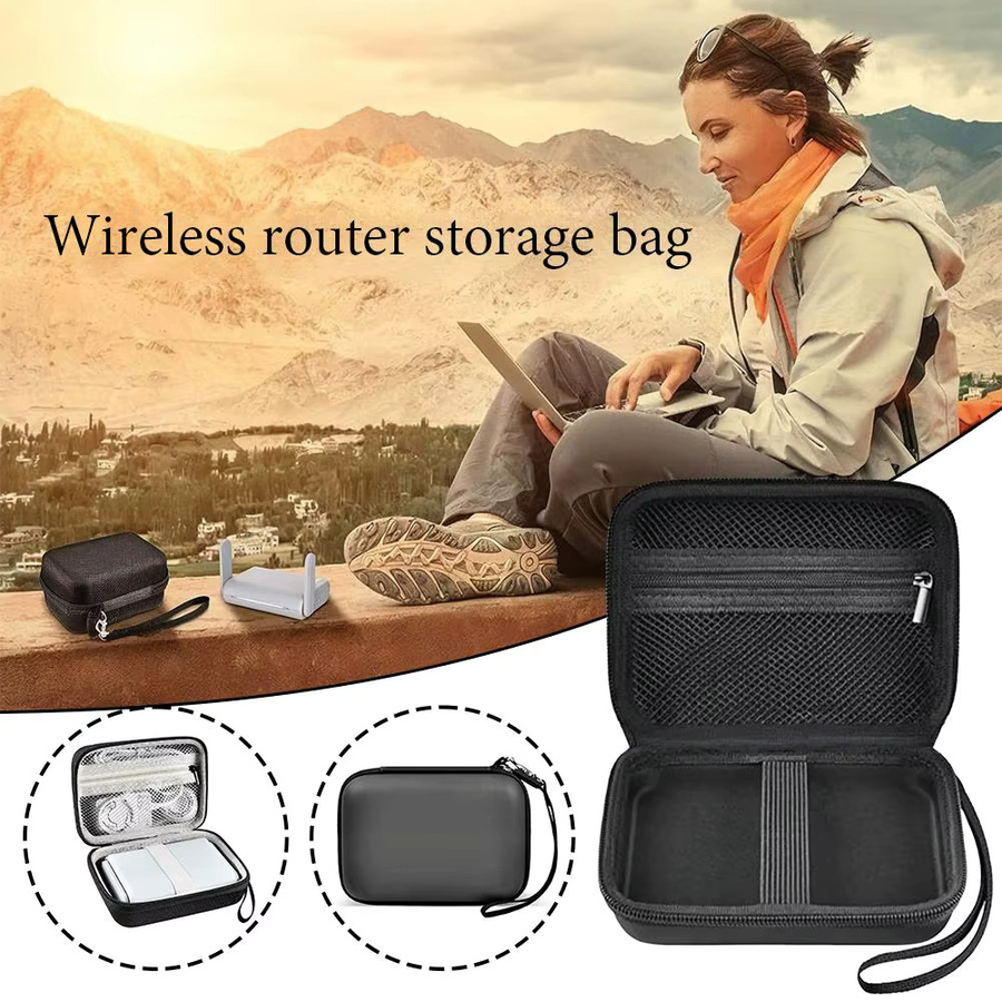 GL.iNet Tragetasche für Wireless Router SFT1200 MT3000 MT1300 A1300 AR750S, stoßfest und staubgeschützt, Schwarz - Bild 2