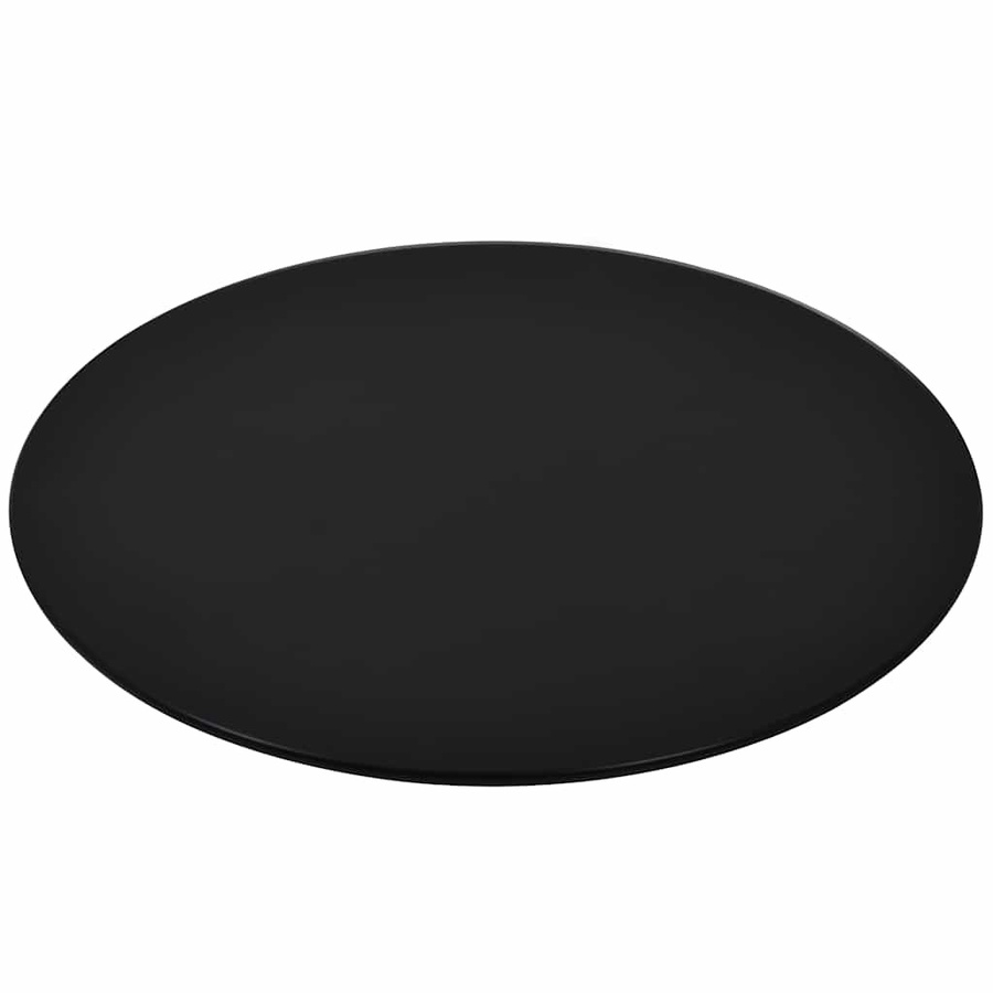 vidaXL Tischplatte aus gehärtetem Glas rund, transparent/schwarz, Durchmesser: 60 cm - Bild 3