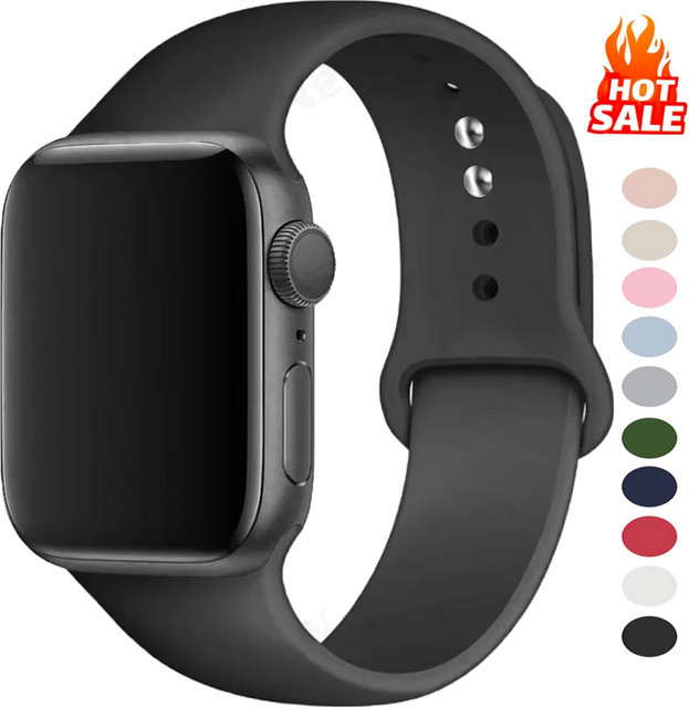 Uhrenarmband Silikon, Schwarz, Unisex - Bild 1