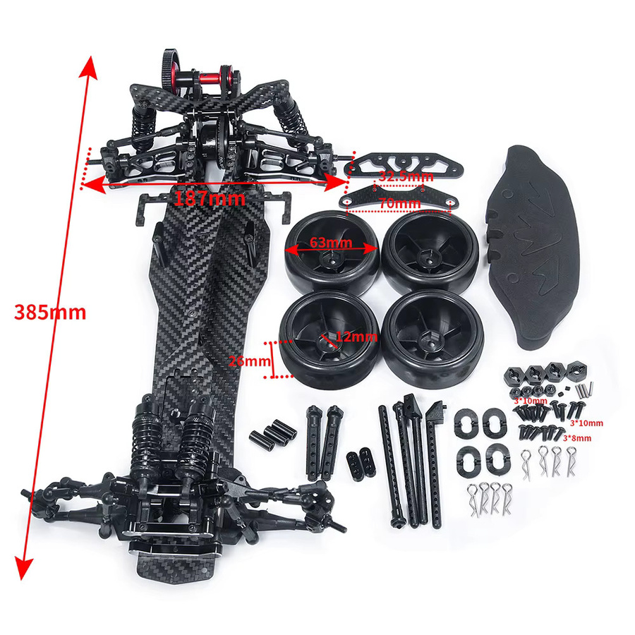 Axspeed Sakura D5S Rahmen Kit Legierung & CF Pink - Bild 4