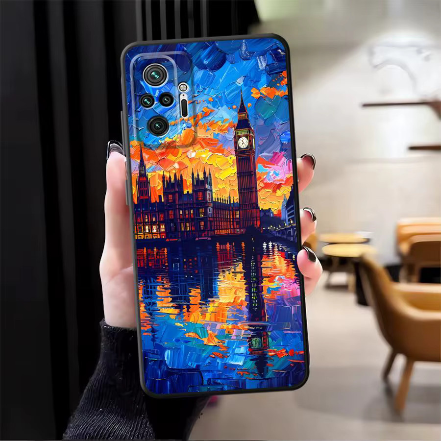 Weiche Handyhülle im Van Gogh Design für Xiaomi Redmi Note Serie, Schwarz - Bild 2