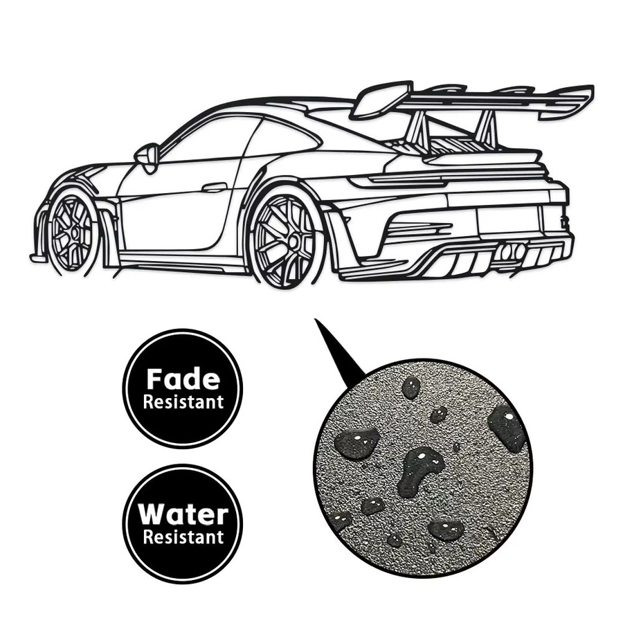 CIFBUY Metall-Auto-Wandkunst Skulptur in Schwarz für Heim- und Bürodekoration - Bild 2
