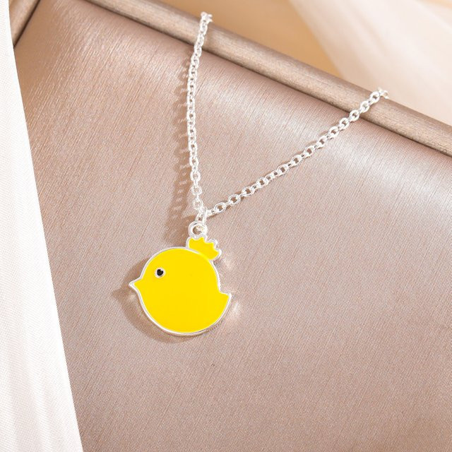 GaGa-Duck Halskette, 925 Silber, Gelbes Huhn, Damen - Bild 1