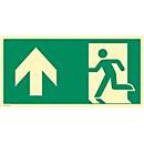 moedel Fluchtwegschild Notausgang links Pfeil oben nach ISO 7010 E001, Kunststoff selbstklebend, langnachleuchtend, Farbe: grün, B: 40 cm, H: 20 cm - Bild 2