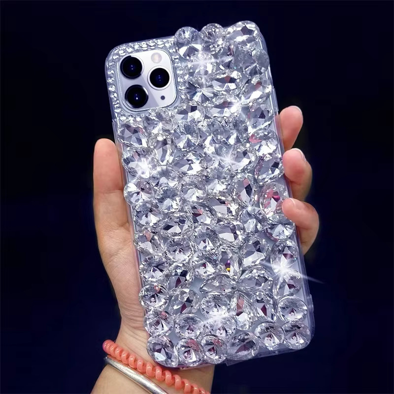 Luxuriöse 3D-Kristall-Diamant-Glitzer Handyhülle für Apple iPhone in Transparent - Bild 3