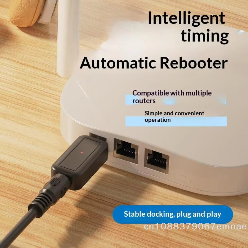 ZYAS Automatisches Router-Neustart-Tool mit WiFi-Steuerung, 5V-24V, 5,5x2,1mm Barrel Plug, Schwarz - Bild 2