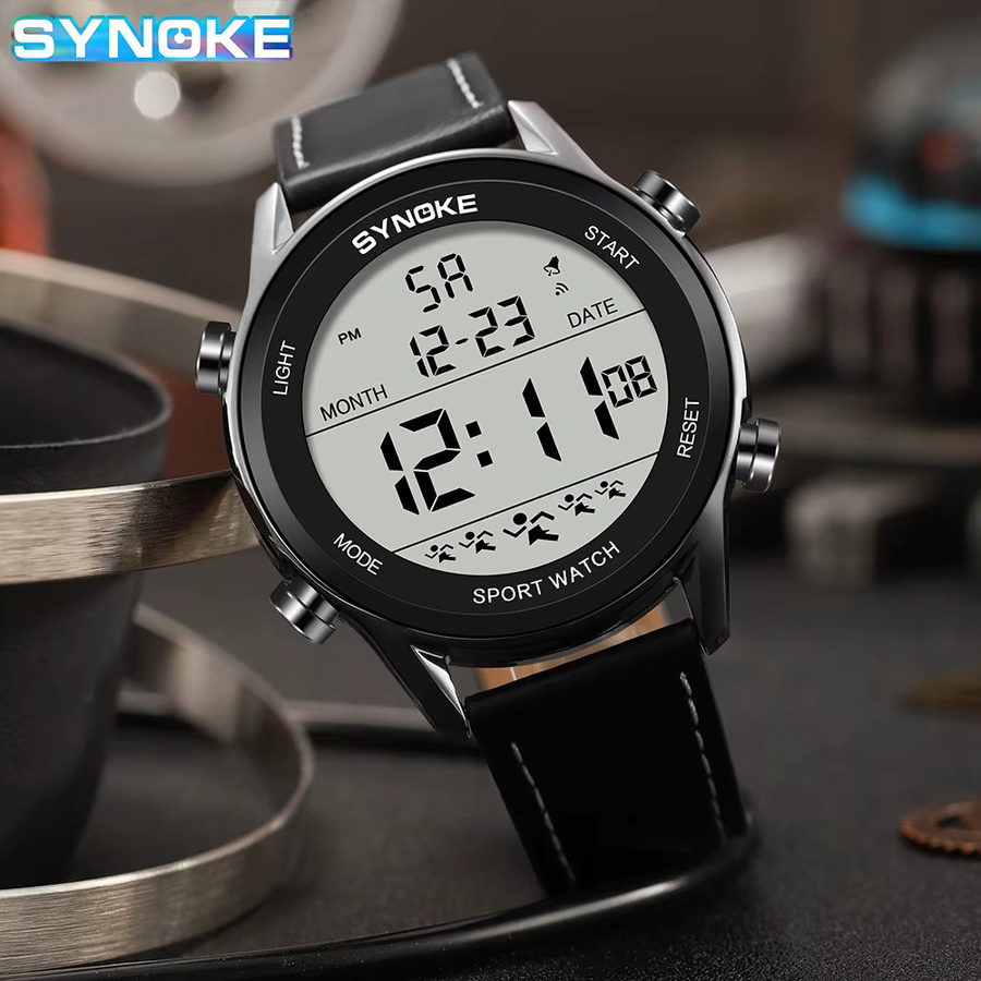 Synoke Digitaluhr, Kunststoff, Schwarz, Herren - Bild 2