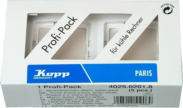 Kopp Abdeckrahmen 2-fach Paris in Arktisweiß, 5 Stück - Bild 1