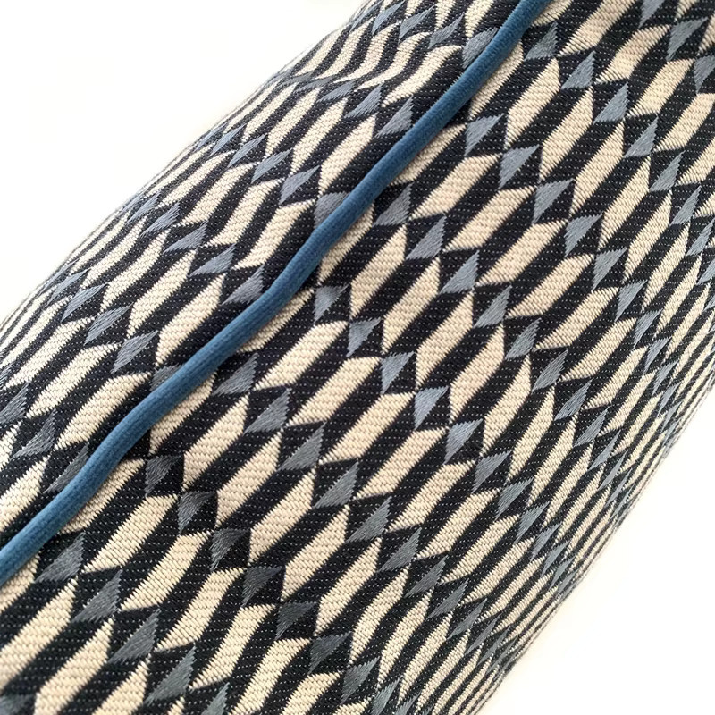 Hinyeatex Lendenkissenbezug aus blauem Jacquard mit geometrischem Muster, B/H: 50 x 30 cm - Bild 5