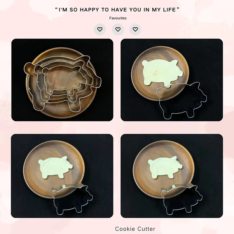 LMETJMA Edelstahl Ausstecher Schwein in Silber für Kekse, Cookies und Fondant - Bild 3