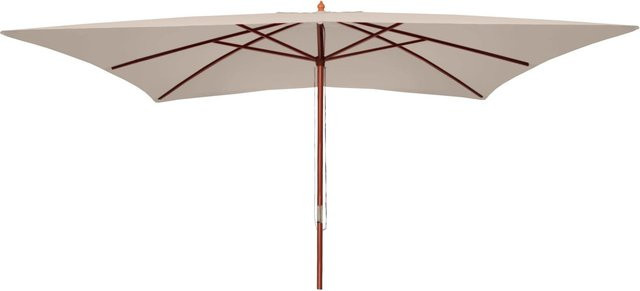 MCW Sonnenschirm Lissabon Marktschirm aus Holz und Polyester in Beige, B: 400 cm, T: 300 cm - Bild 1